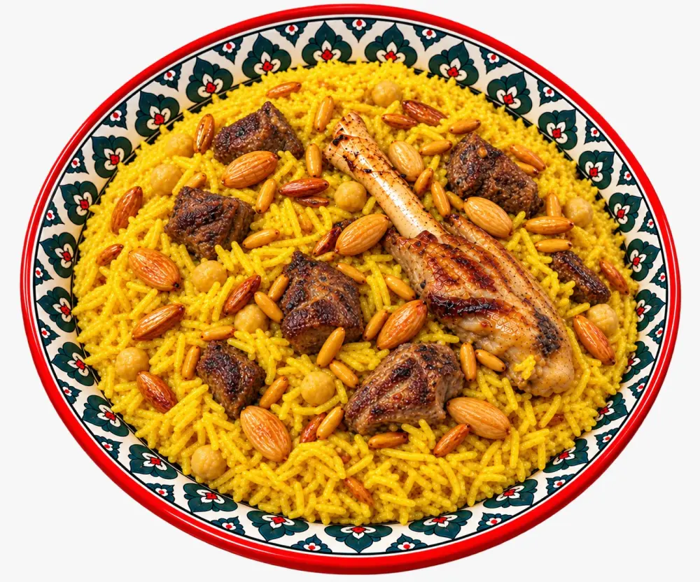 ½ رز قدرة + ½ كيلو لحمة